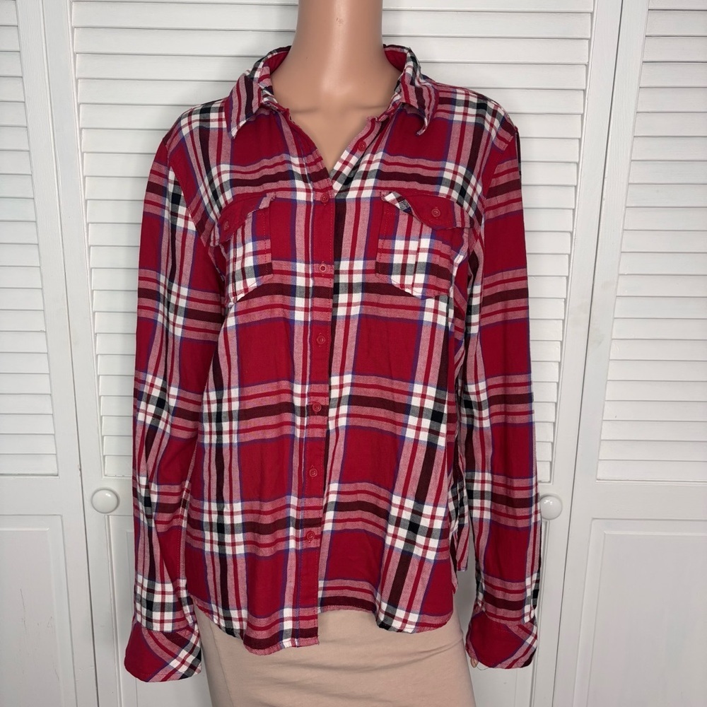 AEROPOSTALE Red Plaid Button-Down Shirt Size XL